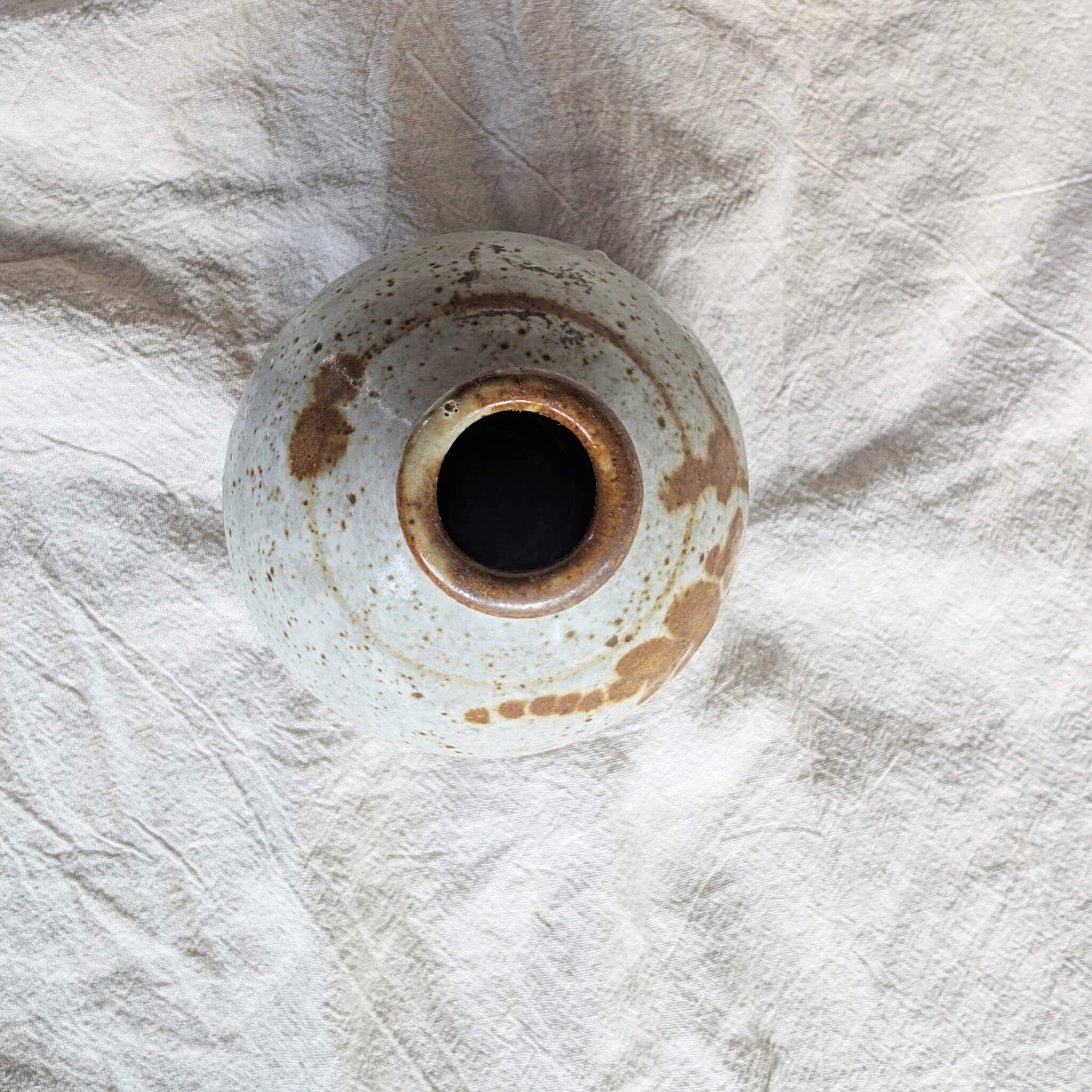 Vintage Stoneware Speckled Bud Vase
