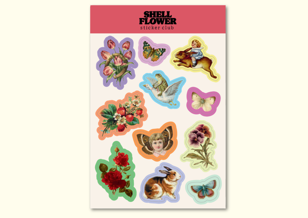 Shellflower Victoriana Sticker Sheet