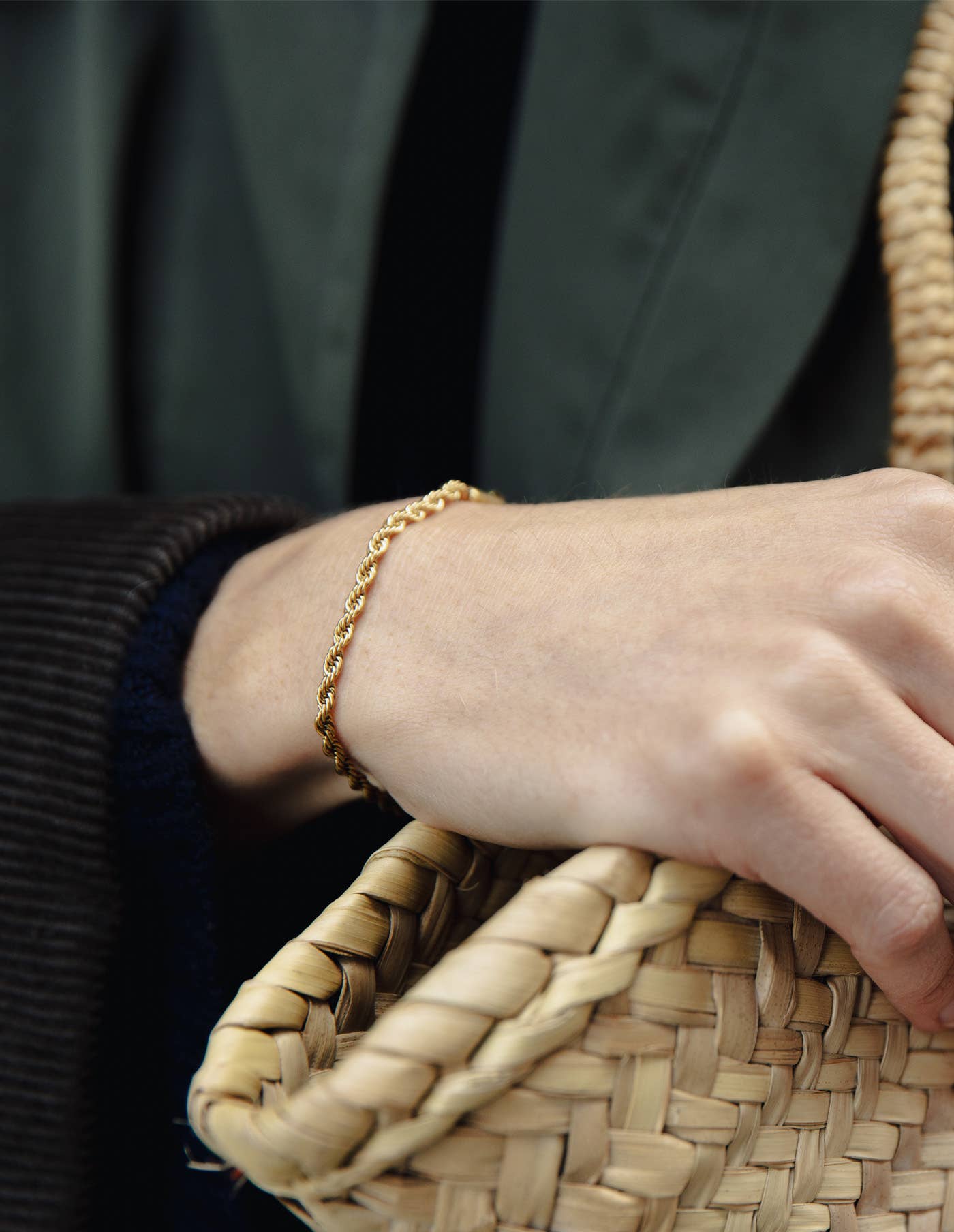 Gold 3mm Rope Twist Bracelet