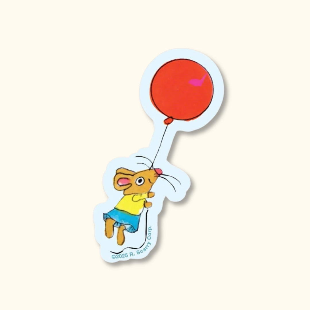 Richard Scarry mouse balloon vinyl sticker