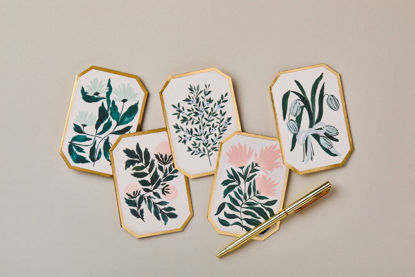 Peonies Botanical Card - Blank Inside