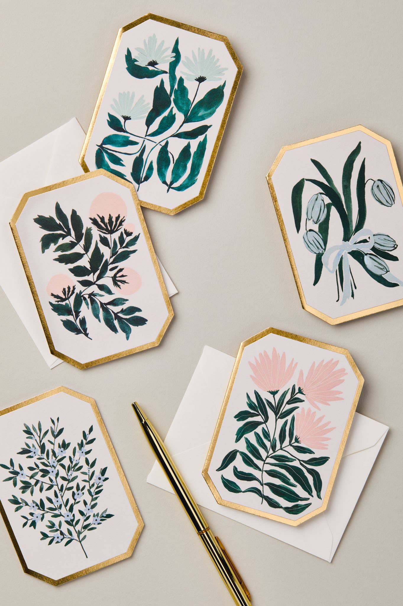 Chrysanthemum Botanical Card - Blank Inside
