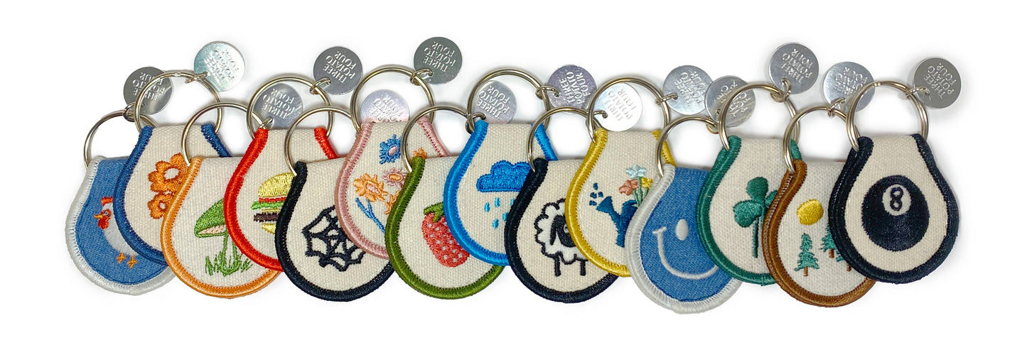 Embroidered Lucky Clover Patch Keychain