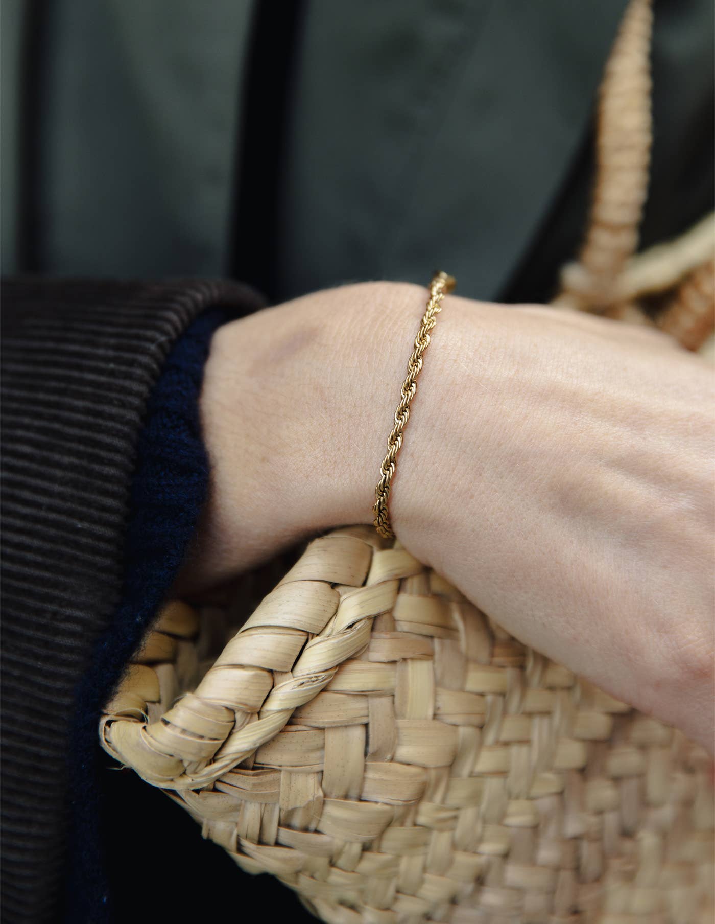 Gold 3mm Rope Twist Bracelet