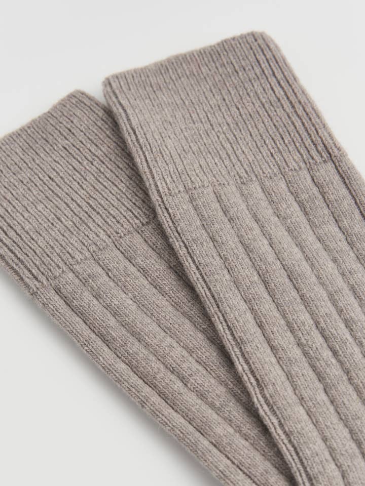 Merino Bed Socks in Correct Grey