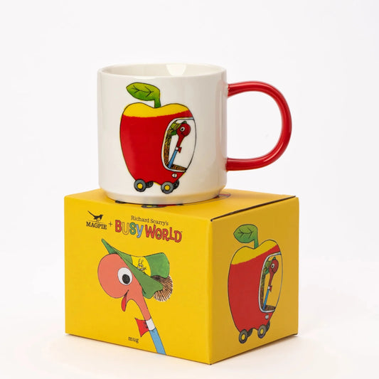 Magpie x Richard Scarry Lowly Worm Apple Car Mug