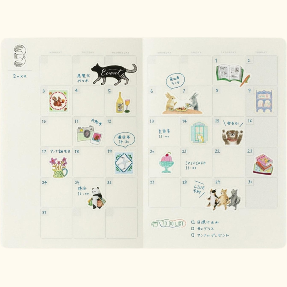 Midori Yuru Log Roll Sticker – Stamps