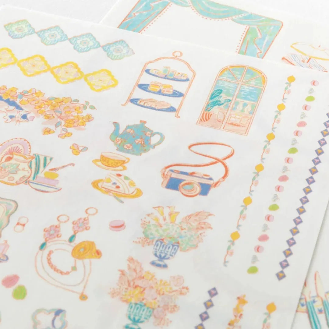 Midori Yuru Log Sticker Sheets – Travel & Hotel (2 Sheets)
