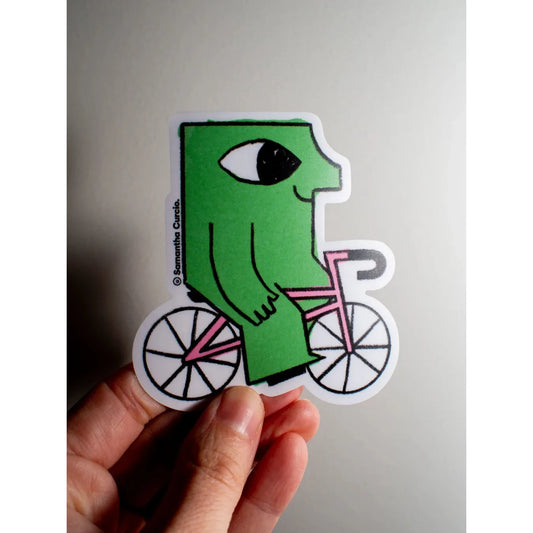 Cyclist on Cruise Vinyl Sticker