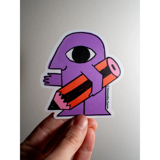 Pencil in Hand Vinyl Sticker