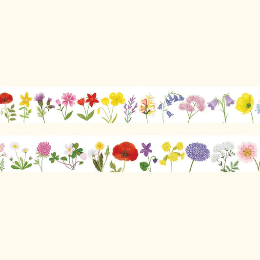 British wildflowers washi tape – illustrated nature design