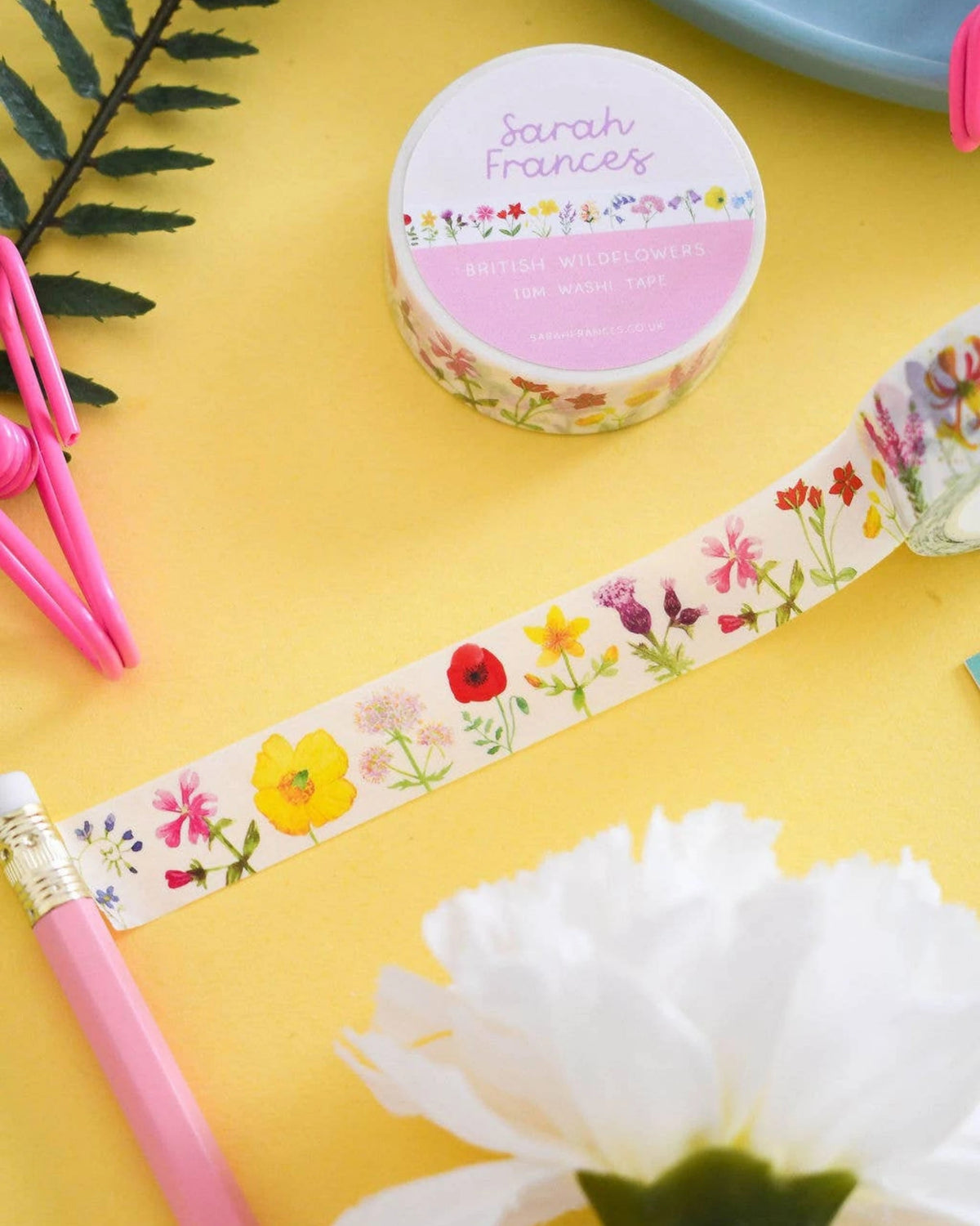 British wildflowers washi tape – illustrated nature design
