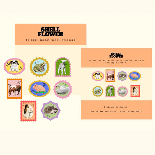 Animal Washi Flake Stickers