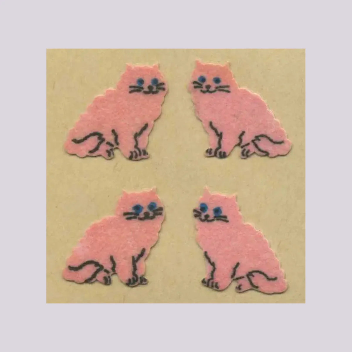 Stickermagic Fuzzy Pink Cat Mini Sticker Sheet