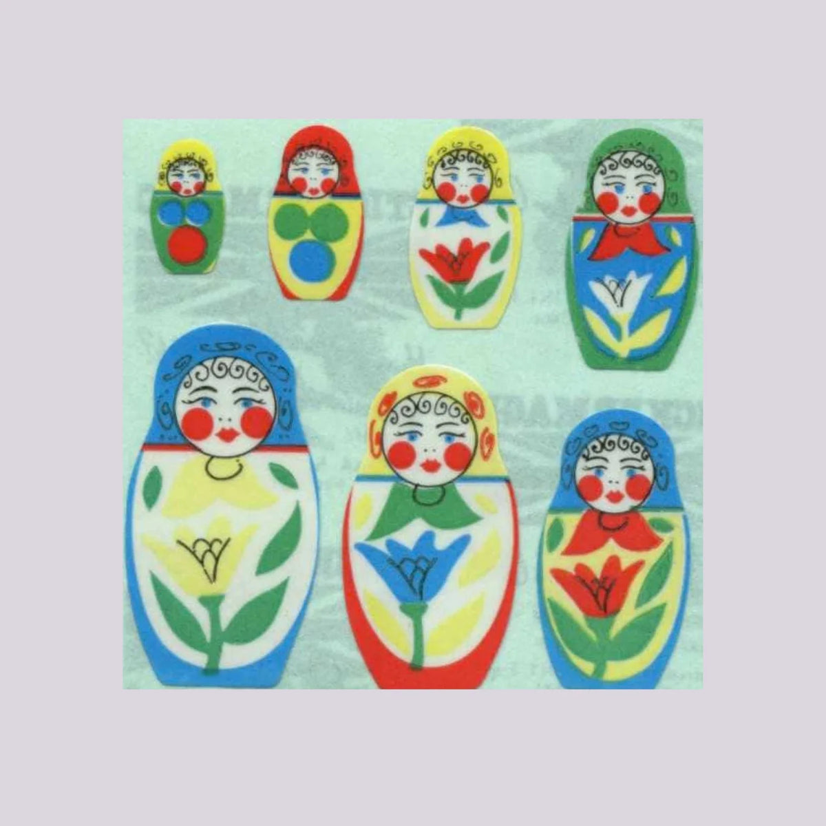 Stickermagic Pearlie Russian Dolls Mini Sticker Sheet