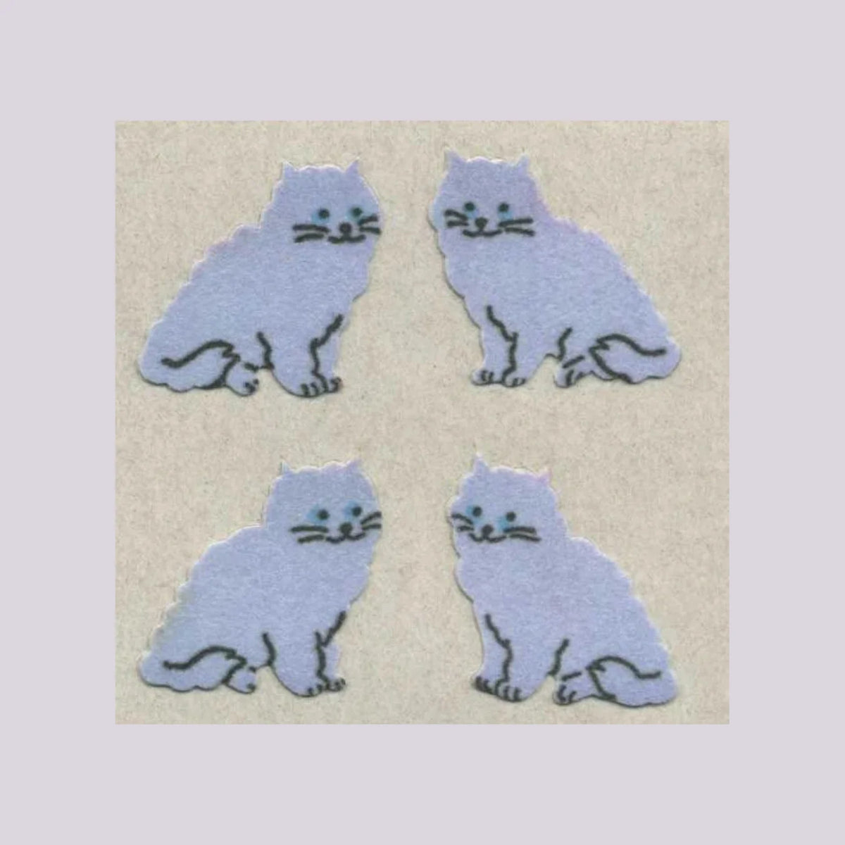 Stickermagic Fuzzy Purple Cat Mini Sticker Sheet