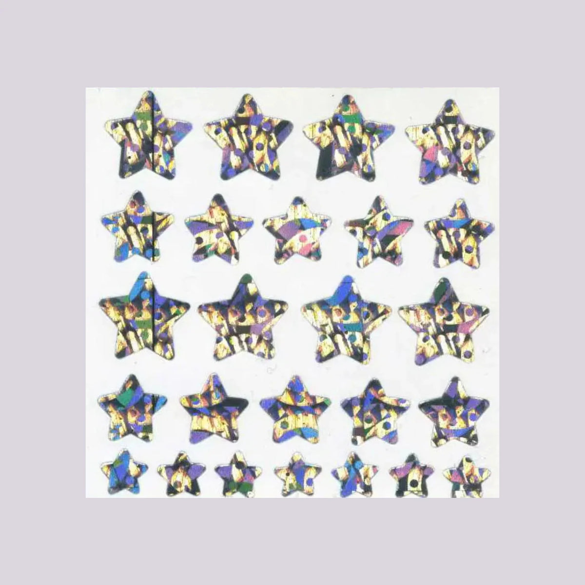 Stickermagic Prismatic Silver Star Mini Sticker Sheet