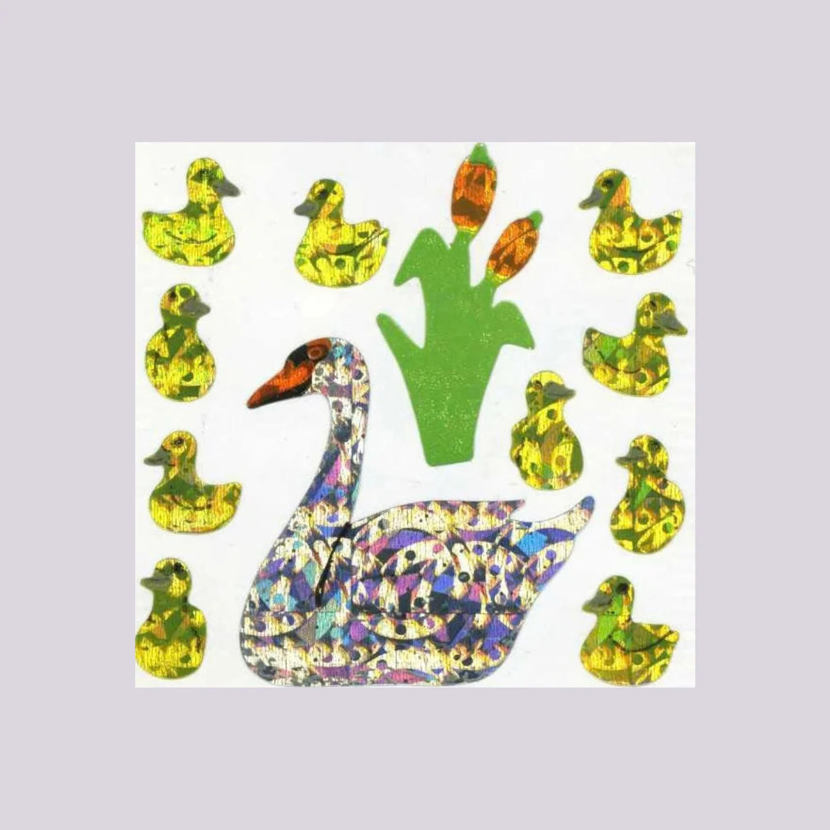 Stickermagic Prismatic Swans And Cygnets Mini Sticker Sheet