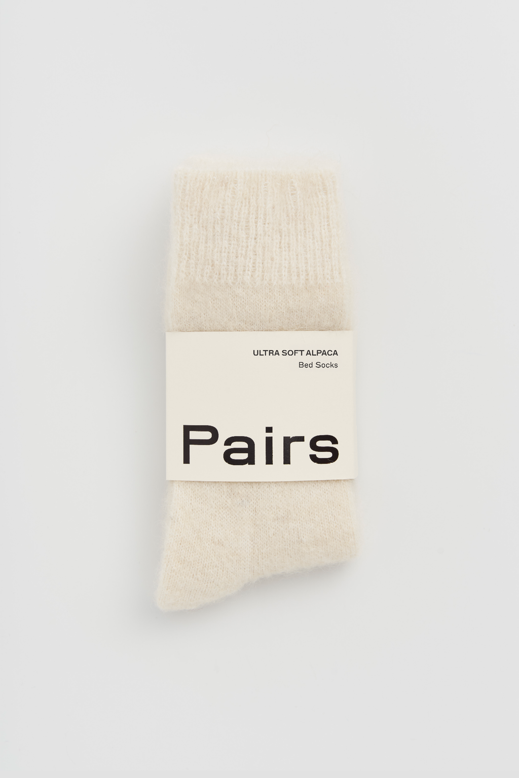 Cream alpaca wool socks warm and breathable