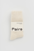 Cream alpaca wool socks warm and breathable