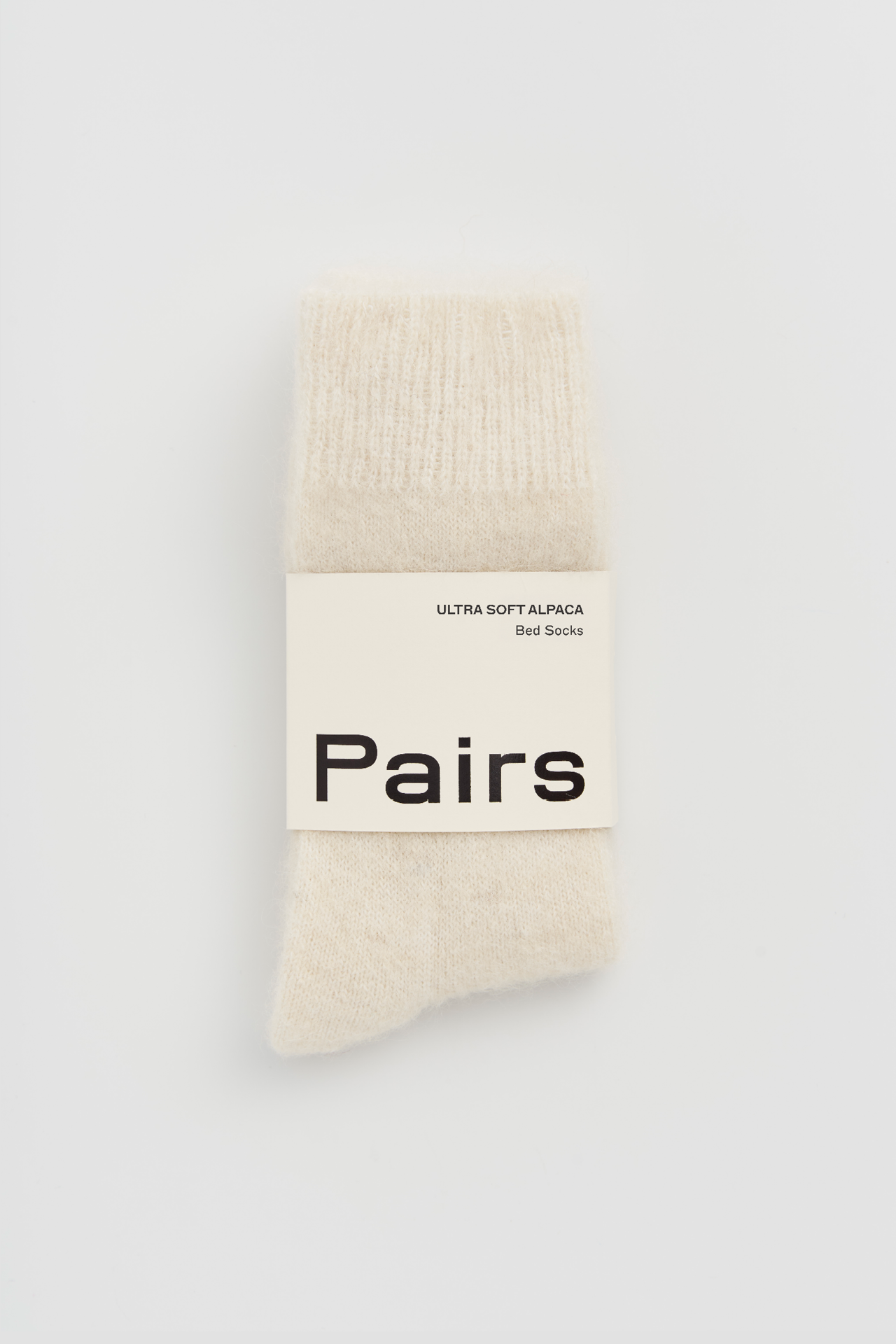 Cream alpaca wool socks warm and breathable