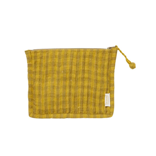 Bonheur du Jour Quilted Pouch in Olive Vichy
