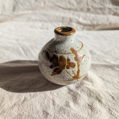 Vintage Stoneware Speckled Bud Vase