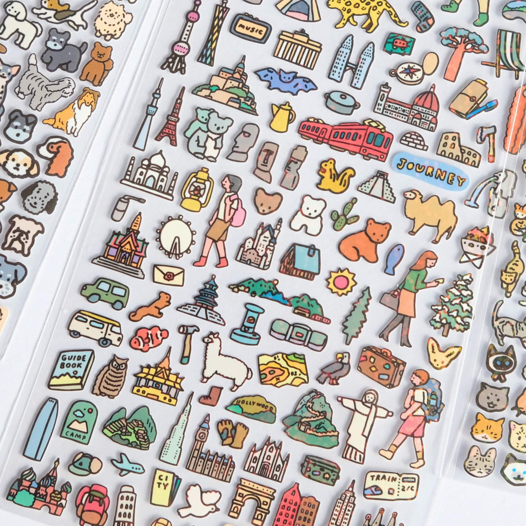 illustrated sticker sheet from zero per zero