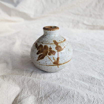 Vintage Stoneware Speckled Bud Vase