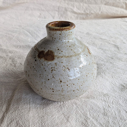 Vintage Stoneware Speckled Bud Vase