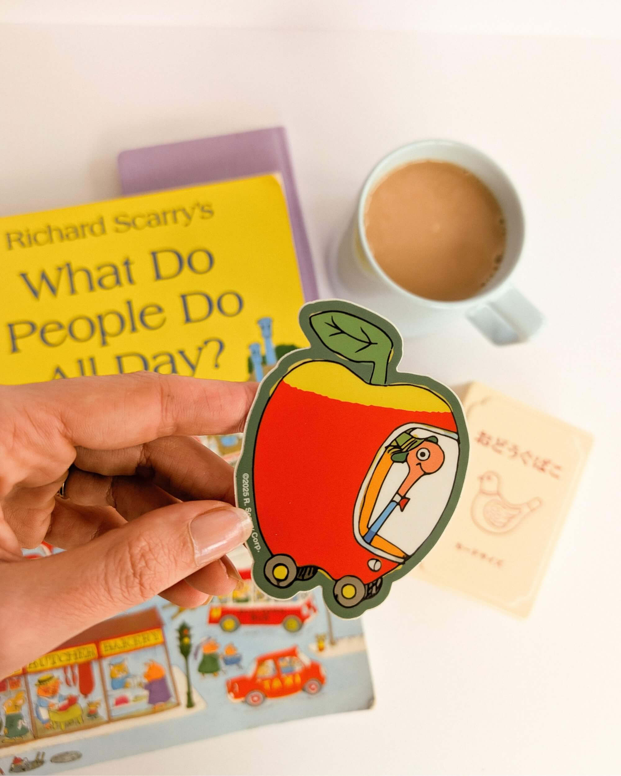 Richard Scarry Lowly Worm Apple Car Sticker