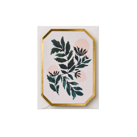 Peonies Botanical Card - Blank Inside