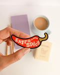 Extra Spicy Book Lover vinyl sticker for readers