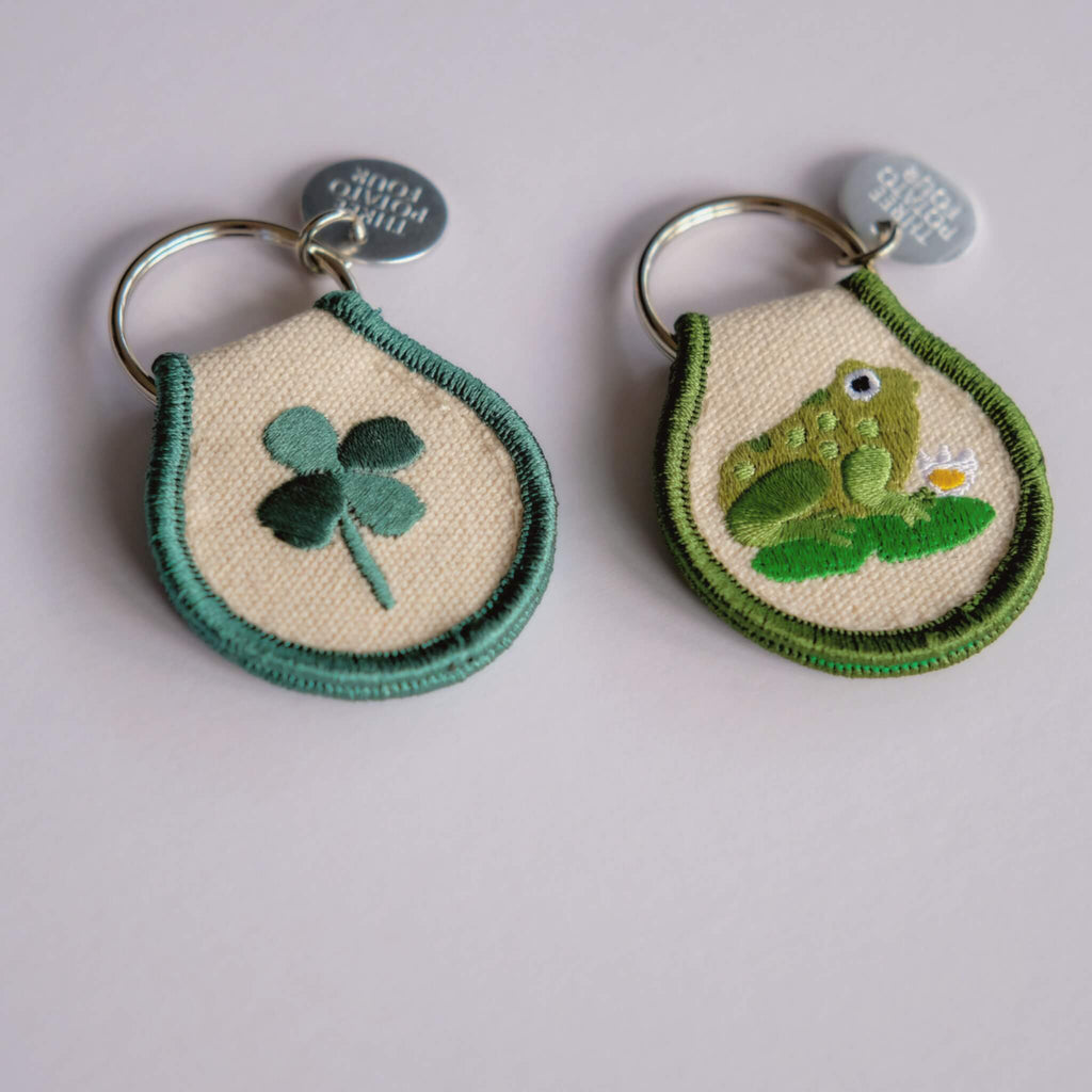 Cute Embroidered Frog Keyring | Subject to change