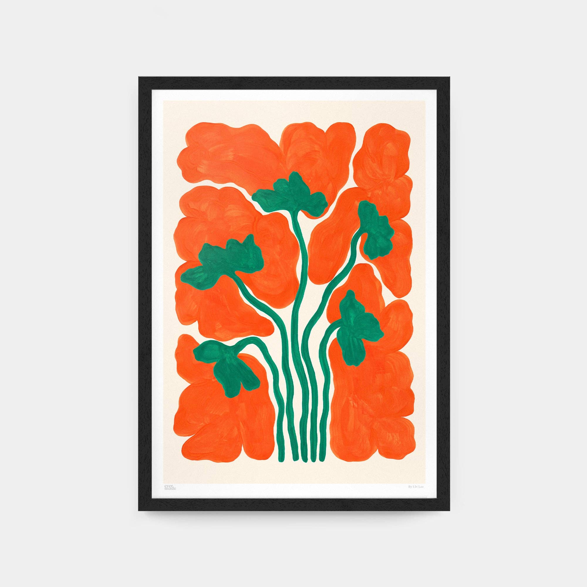 Poppies botanical wall art A3 print by Liv Lee