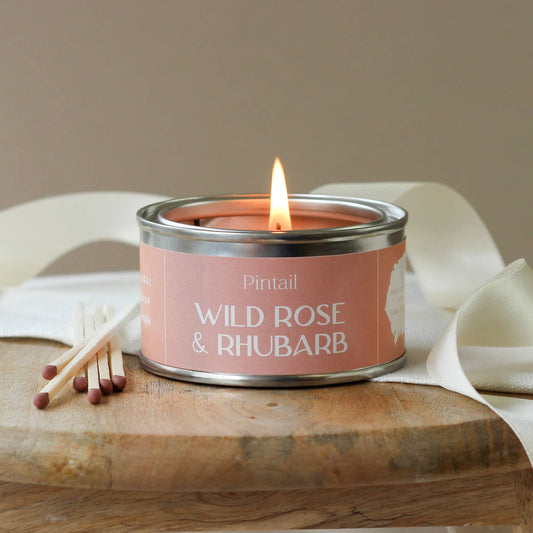 Wild Rose & Rhubarb Candle in Paint Pot Tin