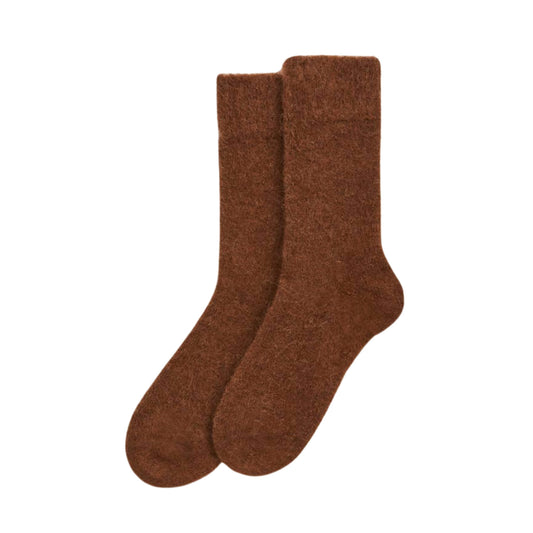 Ultra Soft Alpaca Socks in Chestnut Brown