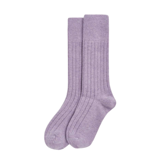 Merino Bed Socks in Parma Violet