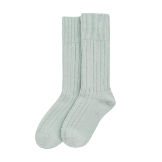 Merino Bed Socks in Winter Mint