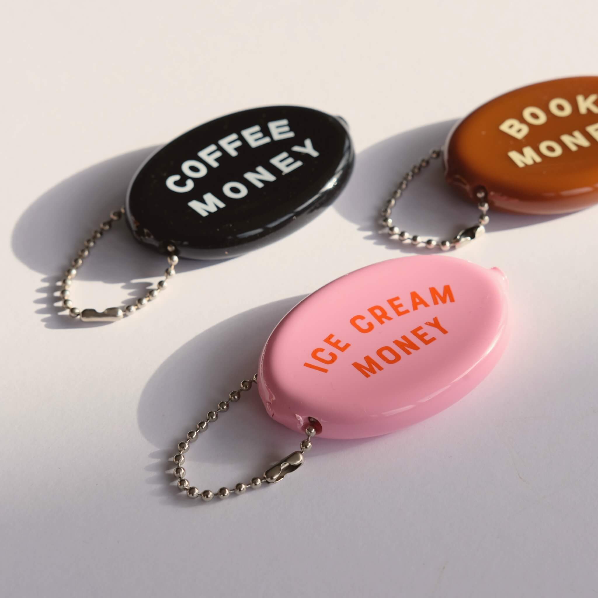 Retro rubber coin purse keychains
