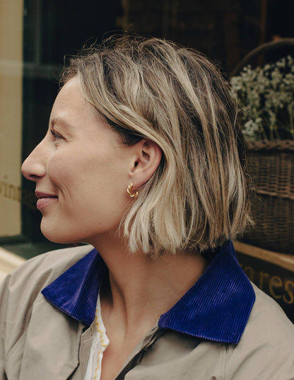 Gold Ridge Twist Hoop Earrings