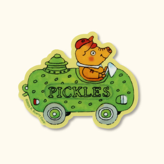 Richard Scarry pickle car vinyl sticker