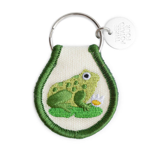 Embroidered Frog Patch Keychain
