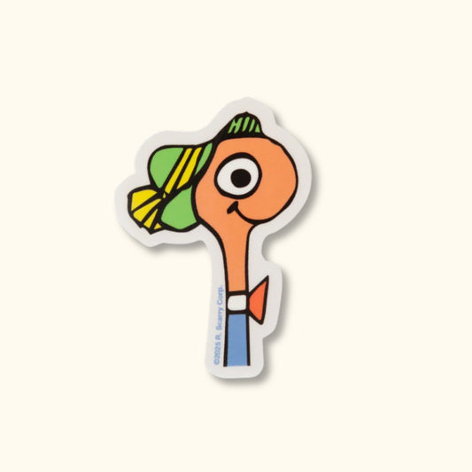 Richard Scarry Lowly Worm vinyl sticker