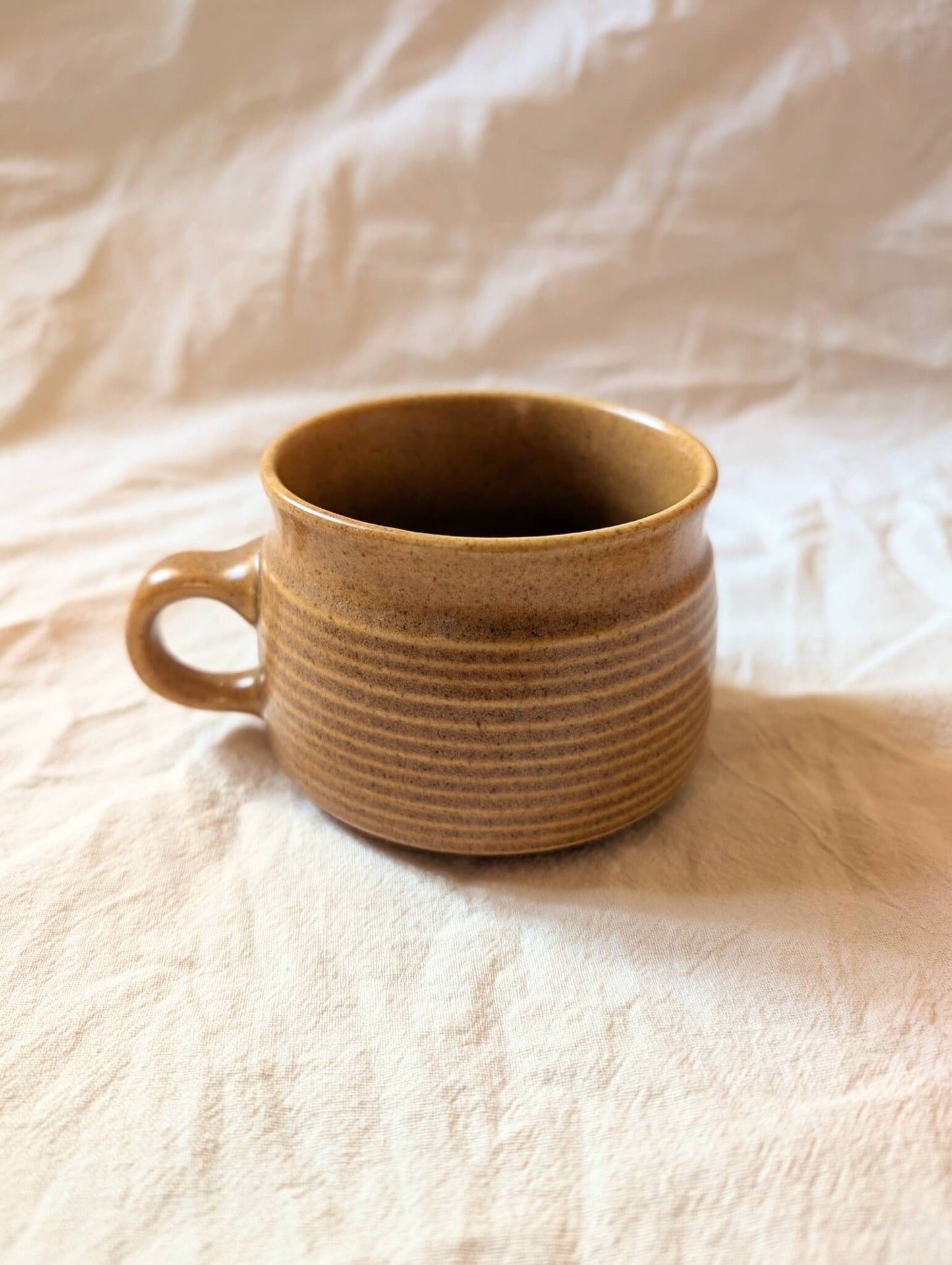 Vintage Honey-Glazed Denby Stoneware Cup & Saucer