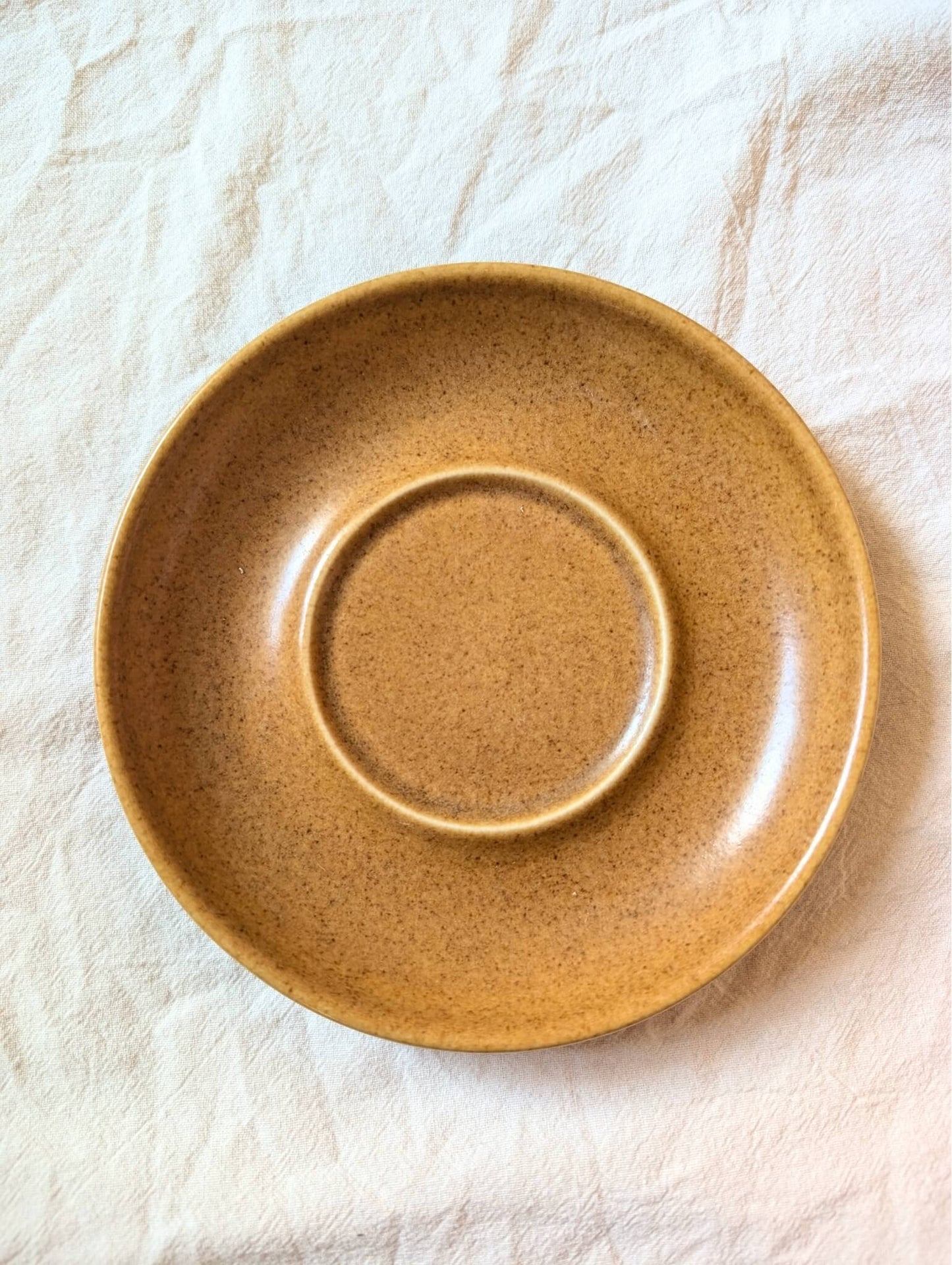 Vintage Honey-Glazed Denby Stoneware Cup & Saucer