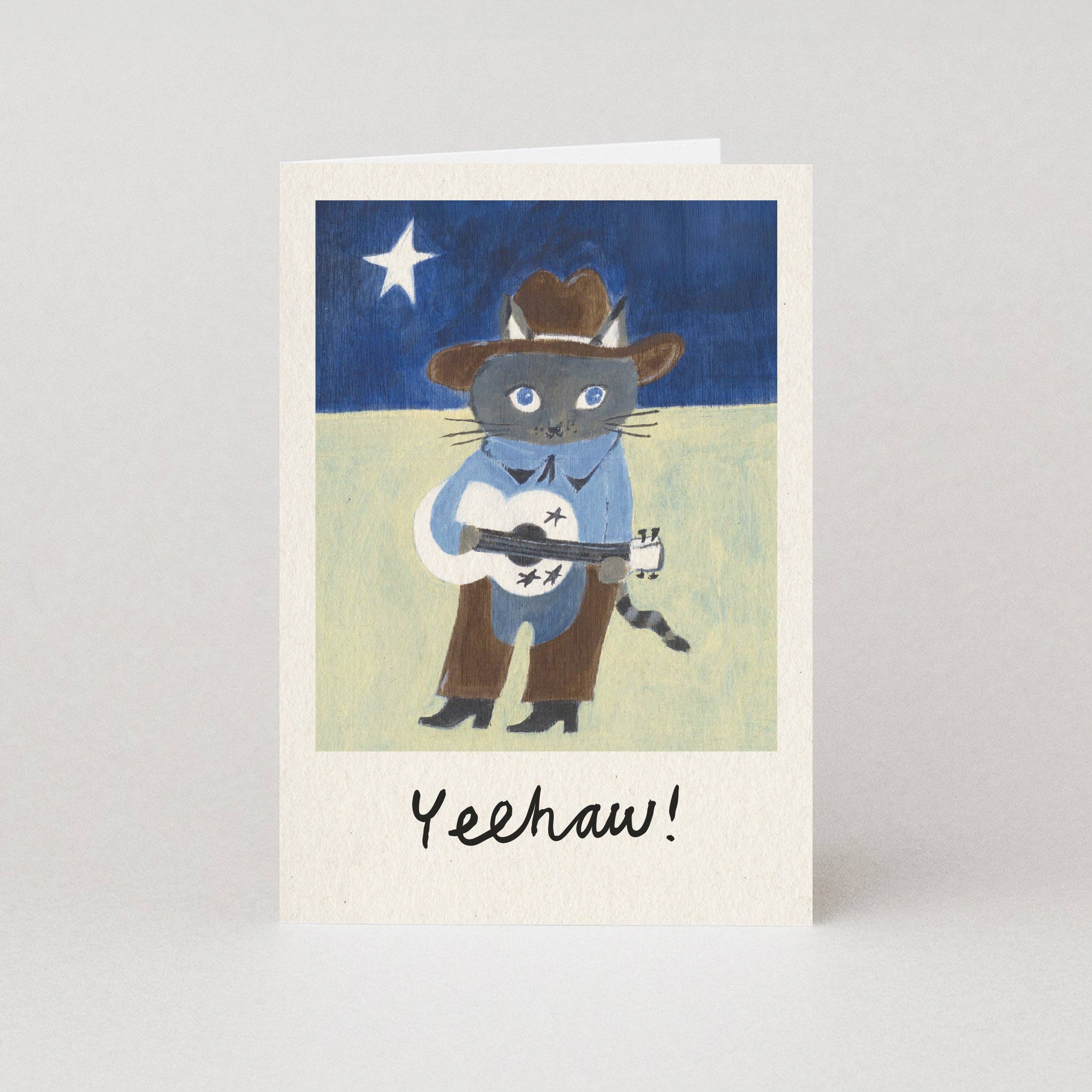 Funny Cat Card – Yeehaw Cowboy Cat by Studio Boketto