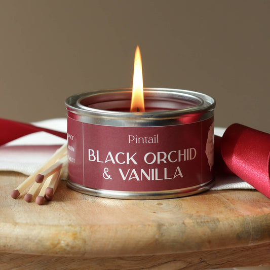 Black Orchid & Vanilla Candle in Paint Pot Tin