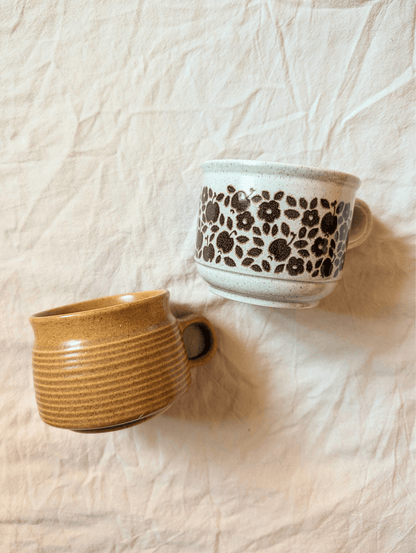 Vintage Honey-Glazed Denby Stoneware Cup & Saucer