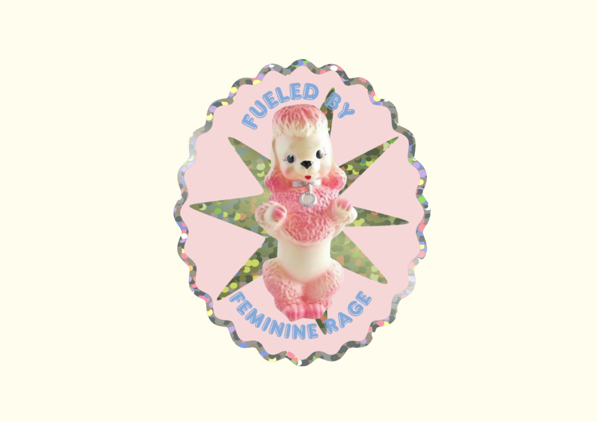 Shellflower Poodle Glitter Sticker